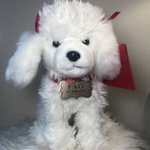 2021 FAO SCHWARTZ | MACY’S FAO Schwartz White Dog + Red Collar & Ear Bows 2021